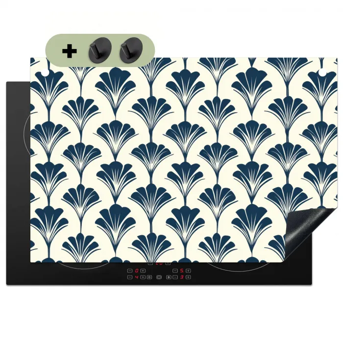 Klassiek - Motief - Blauw Inductie beschemer met haakjes klein 777 -3d