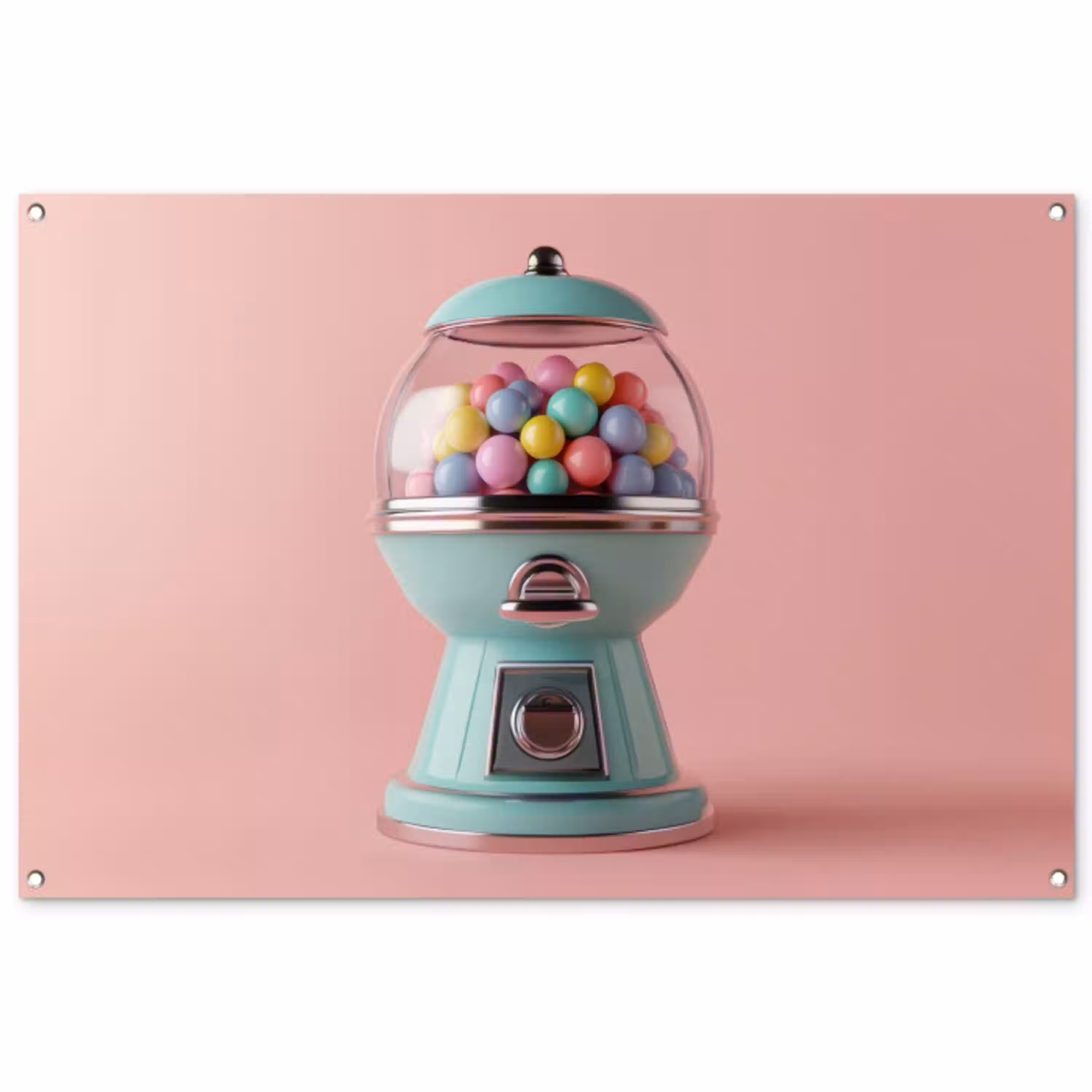 Kauwgom - Retro - Snoep - Roze tuinposter los doek groot -3d