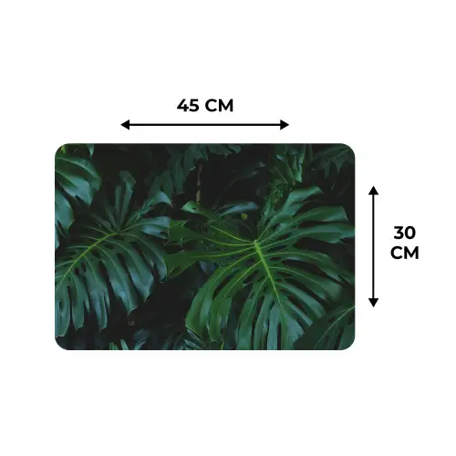 Monstera - Bladeren - Tropisch - Jungle Placemat vinyl groot -specs