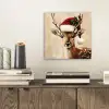 Kerst - Hert - Gewei - Rood aluminium wit klein -sfeer1
