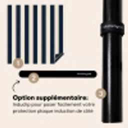 Verticale strepen - Blauw - Crème Inductie beschermer vinyl 3mm middel 274 -zzzzzzz-induclip_FR