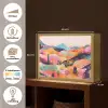 Golvende heuvels - Abstracte planten - Dromerig Light Box met batterij (Wandlamp) middel -USP_websiteoverzichtNL