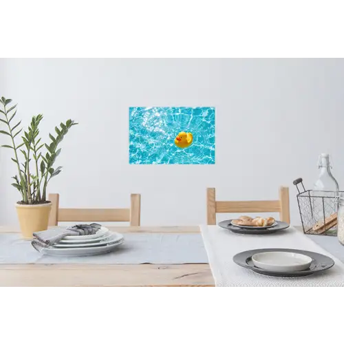Badeend - Dobberen - Blauw Muursticker klein -eettafel