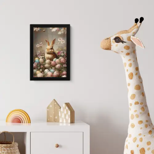 Paashaas - Lente - Paaseieren fotolijst zwart zonder passe partout klein -usfeer4_kinderkamer