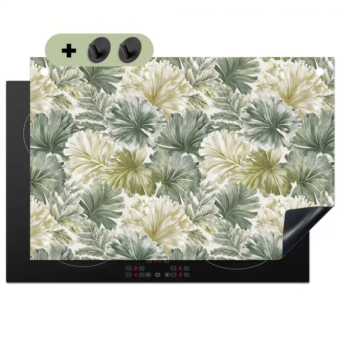 Bladeren - Botanisch - Groen Inductie beschemer met haakjes klein 777 -3d
