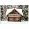 Huis - Bos - Winter - Natuur - Sneeuw poster papier klein -3d