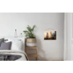 Bospad - Herfstbladeren - Natuur - Schilderachtig - Oranje textielposter latten blank klein -woonkamer