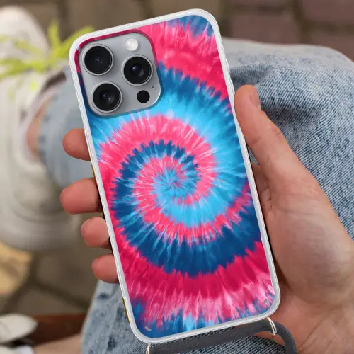 Spiraal - Roze - Draaiend Hoesje iPhone 16 Pro Max met koord klein -sfeer3