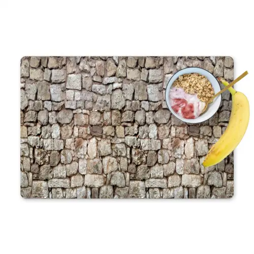 Ruw - Stenen - Muur - Natuurstenen Placemat vinyl groot 368 -zzzproduct_Kitchenyeah-website