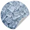 Ijsblokjes - Water - Blauw Wandcirkel behangsticker klein -3d