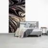 Marmerlook - Zwart - Goud - Wit - Glitter - Marmer fotobehang vinyl groot -slaapkamer