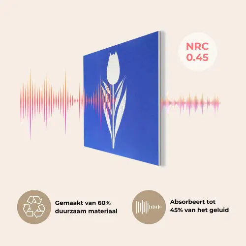 Tulp - Minimalistisch - Bladeren - Wit PET vilt klein -USP_NL