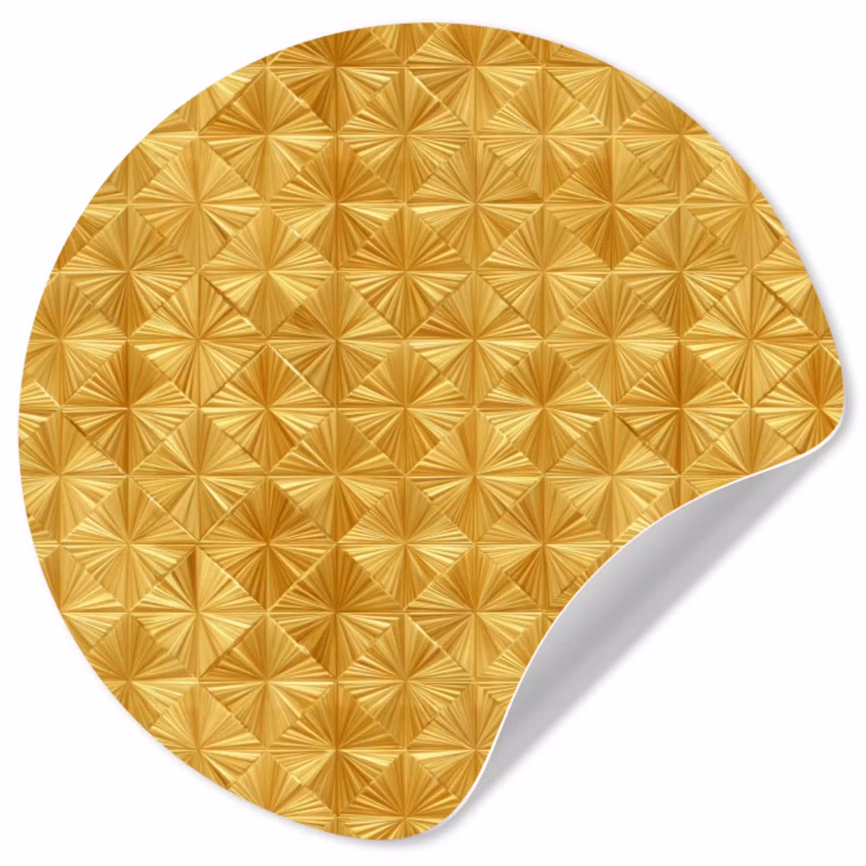Tegels - Geometrisch - Reliëf - Goud Wandcirkel behangsticker klein 186 -3d