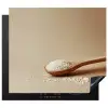 Lepel - Rijst - Hout - Beige Inductie beschermer vinyl 3mm middel -3d