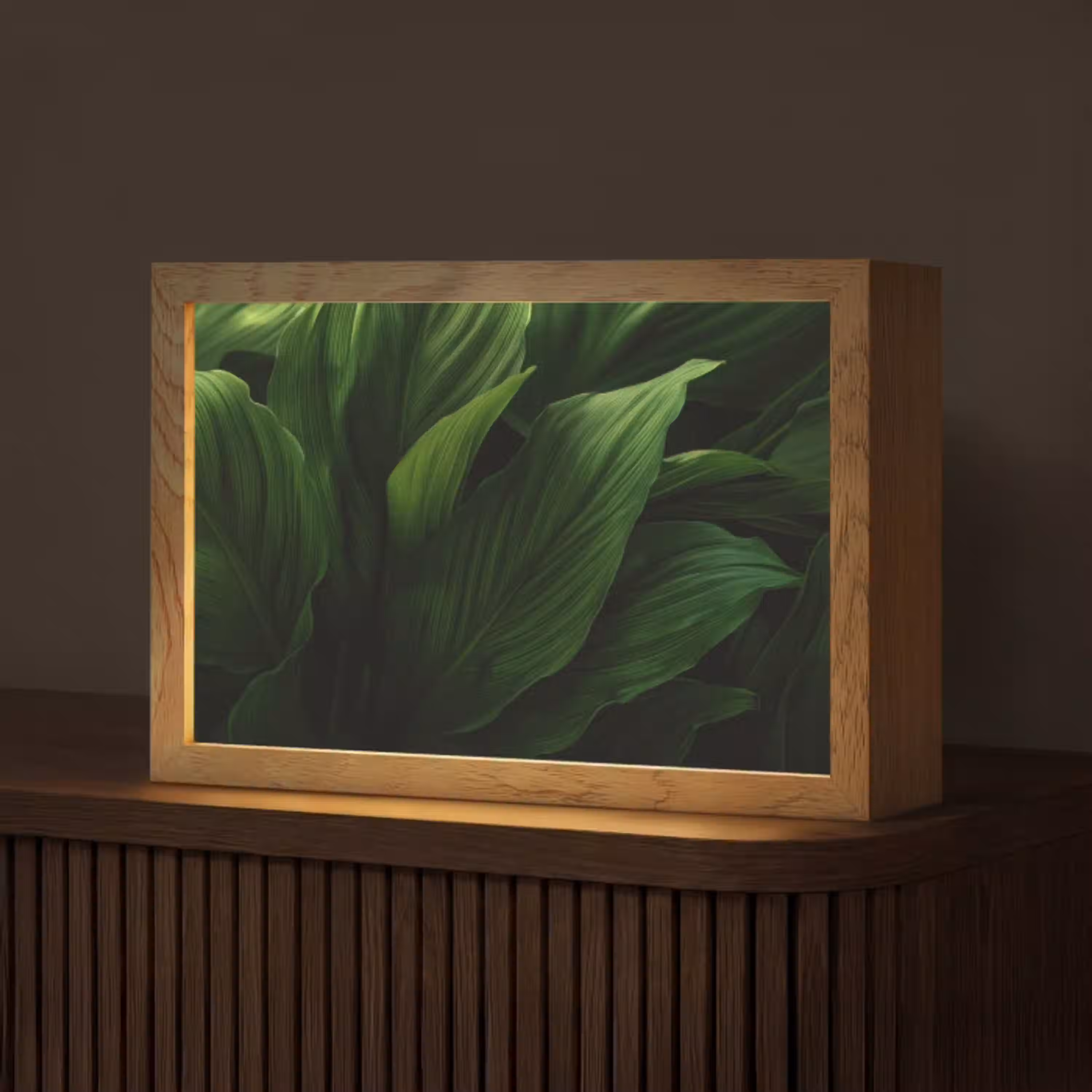 Bladeren - Schaduw - Groen - Textuur Light Box met kabel (Tafellamp) klein -z3d_website