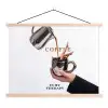 Koffie - Mok - Kan - Therapie textielposter latten blank klein -3d