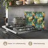 Geel - Bloemen - Groen - Bladeren keuken achterwand spatscherm klein 900 -usp_NL
