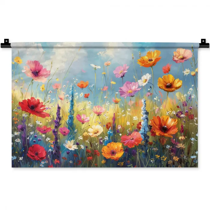 Bloemen - Natuur - Botanisch - Kunst Wandkleed katoen klein -zz3d