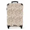 Bruine zebraprint op lichte achtergrond NBS - Handbagage koffer - Kinderen Unisex middel -productfoto_recht