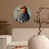 Vogel - Realistisch - Veren - Bruin Wandcirkel kunststof plaat 5mm dik klein -sfeer1