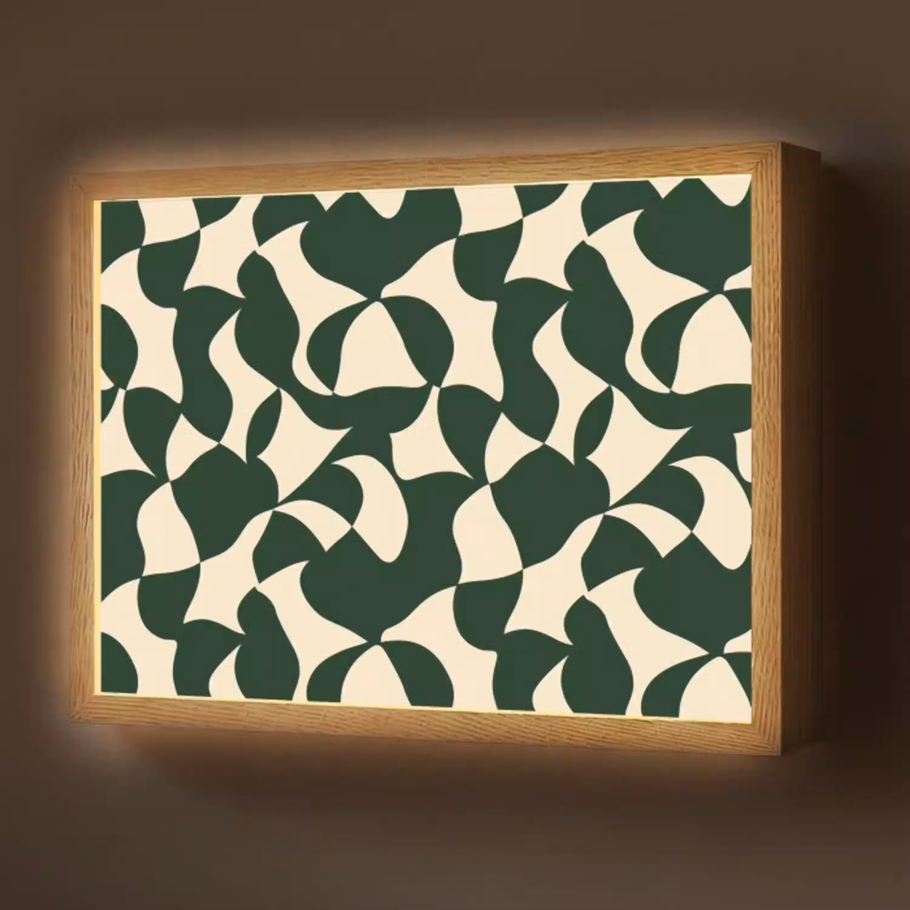 Groen - Organische vlakken - Crème Light Box met batterij (Wandlamp) middel 907 -z3d_website