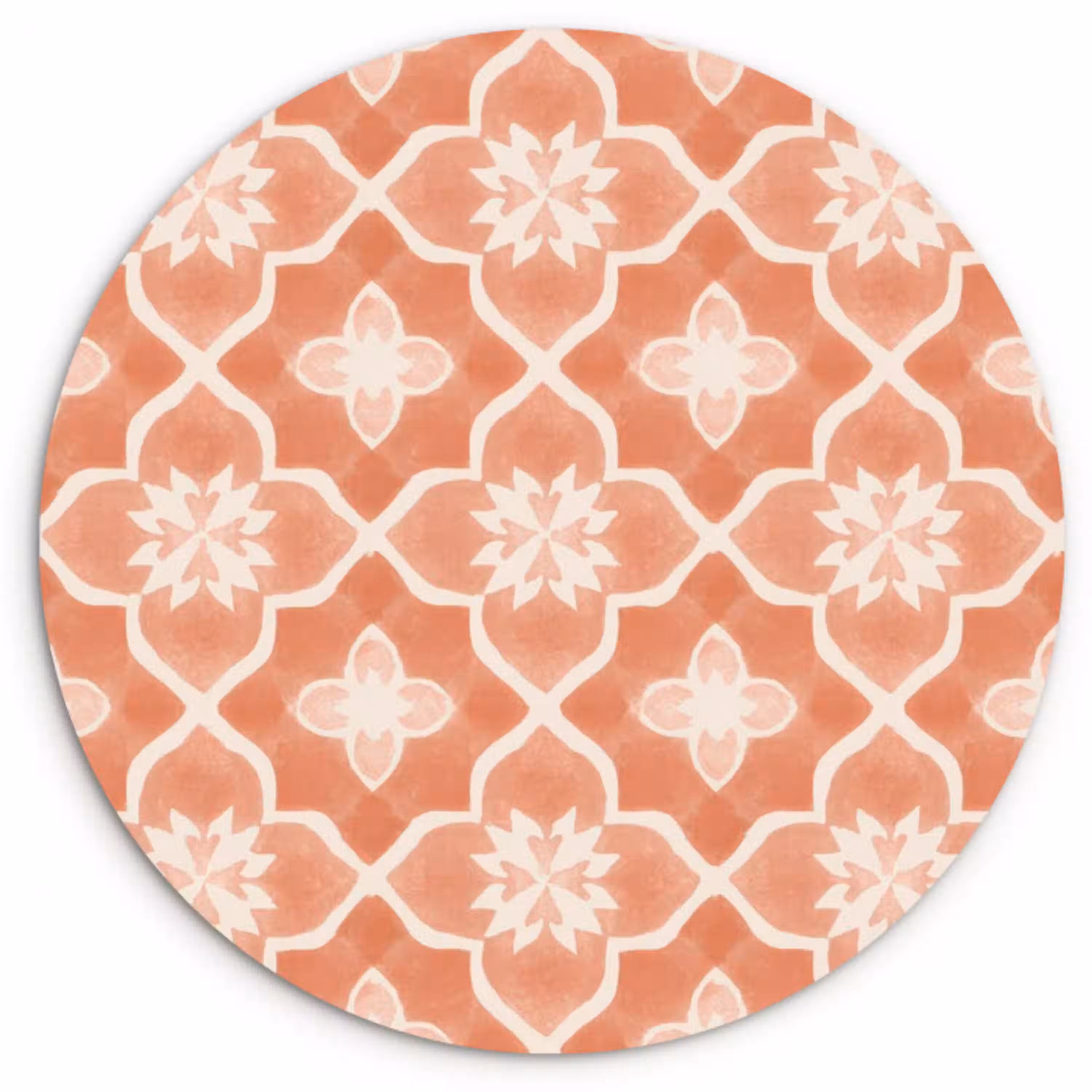 Tegelpatroon - Arabesk - Vintage - Terracotta Wandcirkel kunststof plaat 5mm dik klein 188 -3d