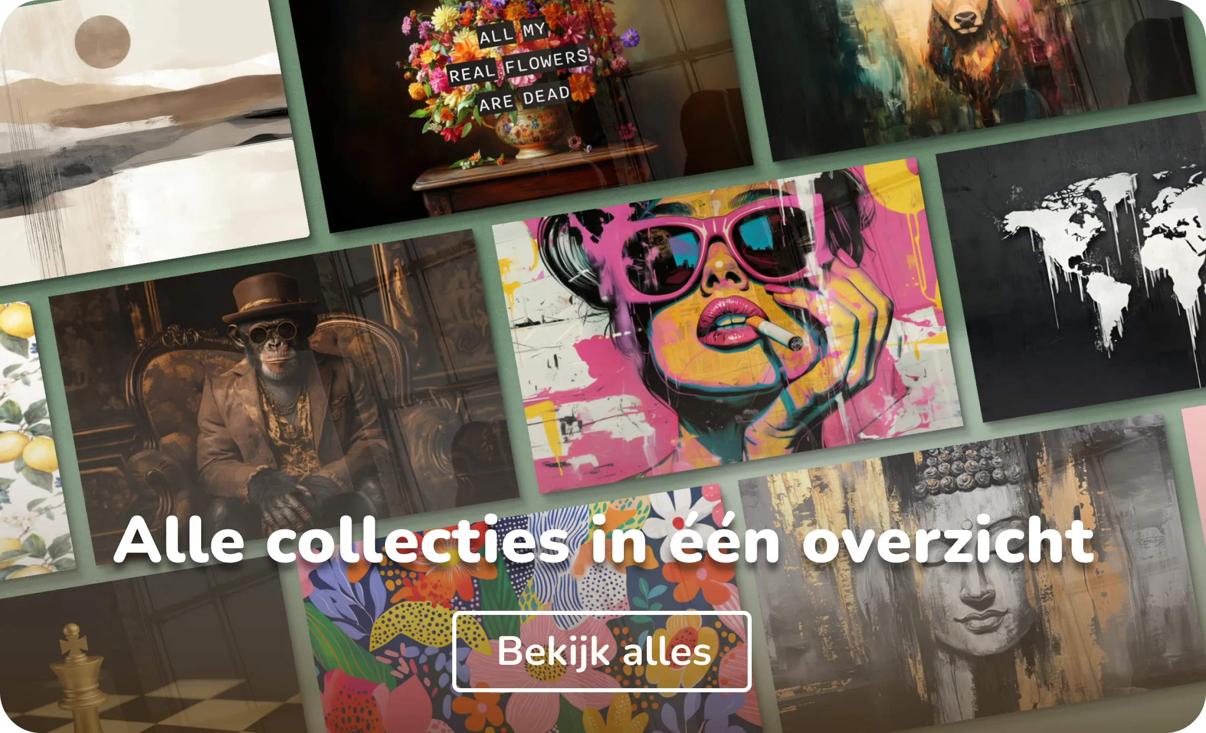 Glas schilderijen collecties