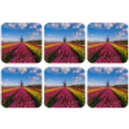 Tulpen - Holland - Molen - Kleurrijk onderzetter kurk middel -zkaufland3dotto