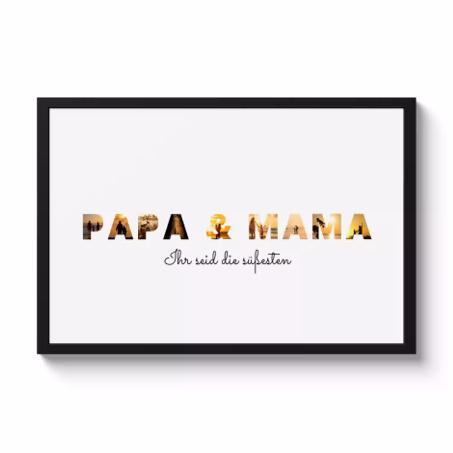 Poster mit Rahmen - Papa & Mama