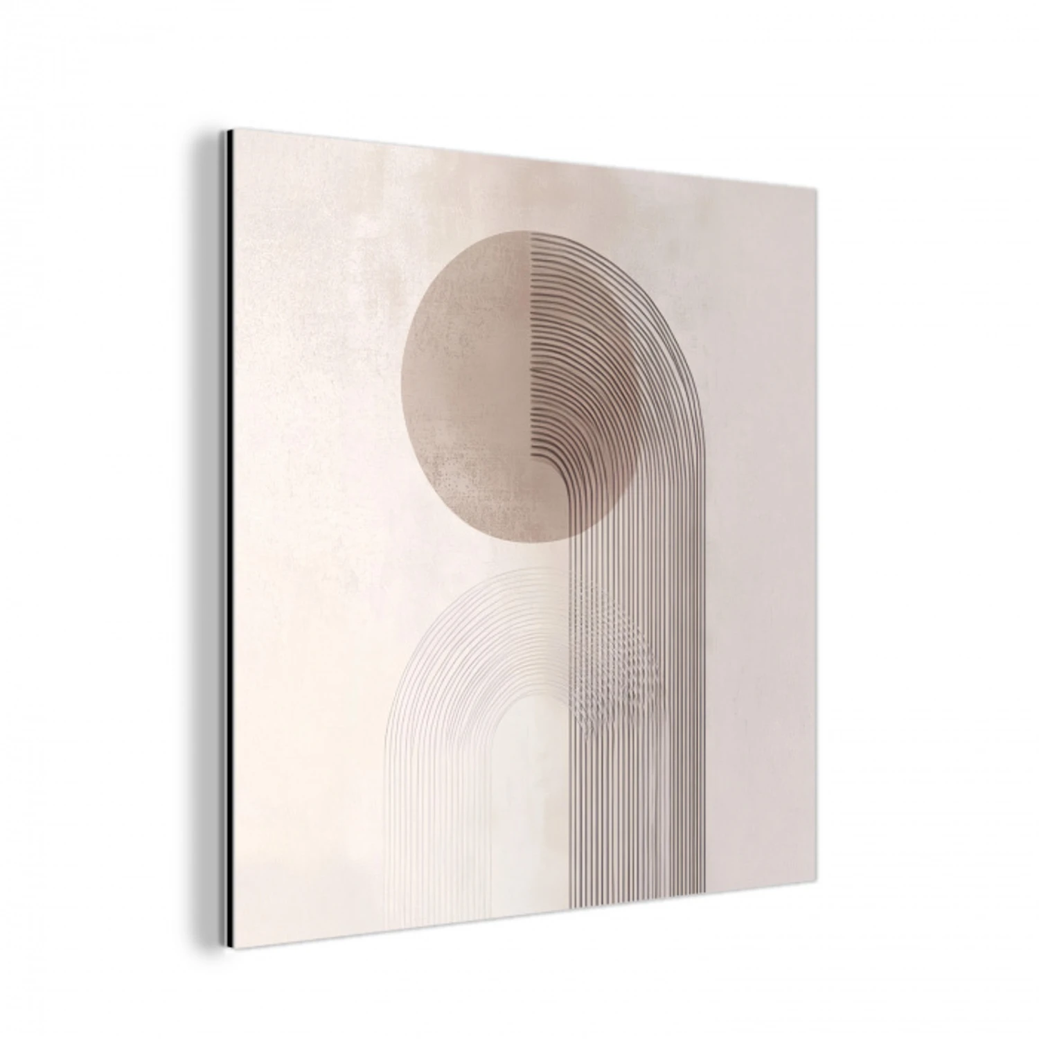 Minimalistisch - Cirkel - Lichtgrijs aluminium wit klein -3d