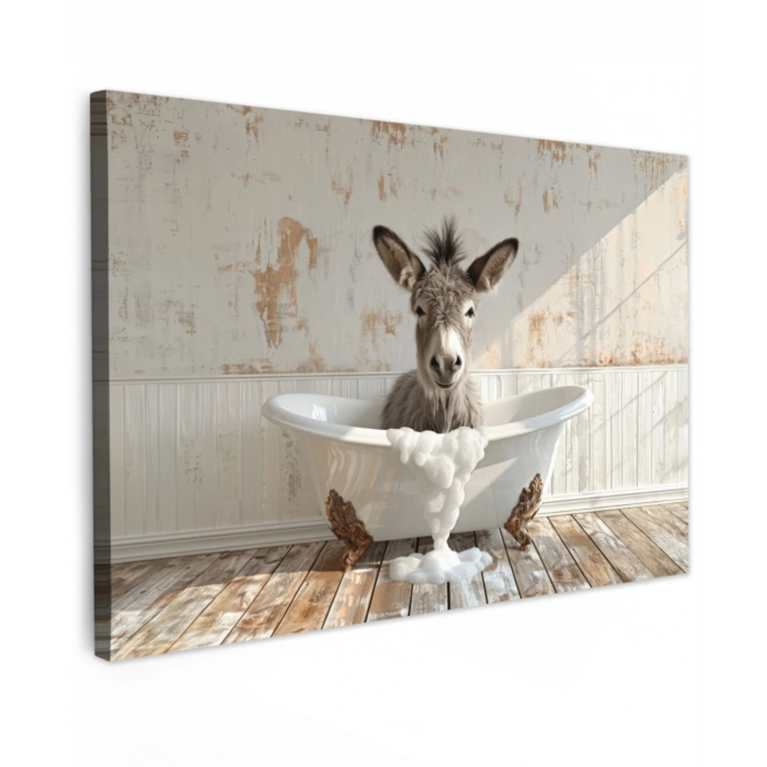 Ezel - Dieren - Badkuip - Schuim canvas 2cm klein -z3d