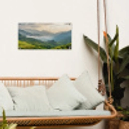 Rijstvelden - Bergen - Groen - Natuur tuinposter los doek klein -sfeer7