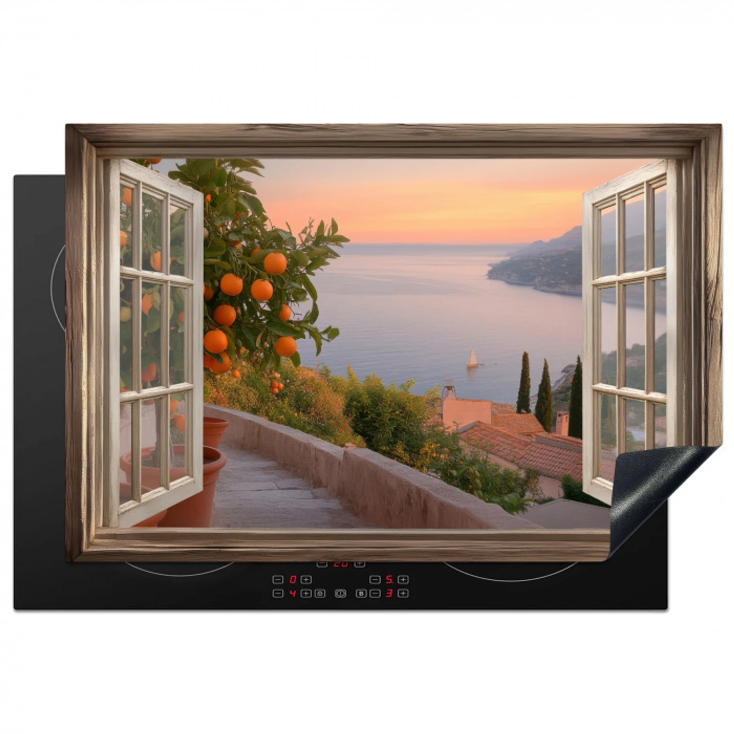 Doorkijk - Uitzicht - Meer - Landschap Inductie beschermer vinyl 3mm klein -3d