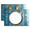 Kreeft - Geel - Blauw - Tegels Placemat vinyl groot -zzsfeer2_Kitchenyeah-website