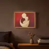 Abstract - Moeder - Kind - Rood Light Box met batterij (Wandlamp) middel -sfeer4