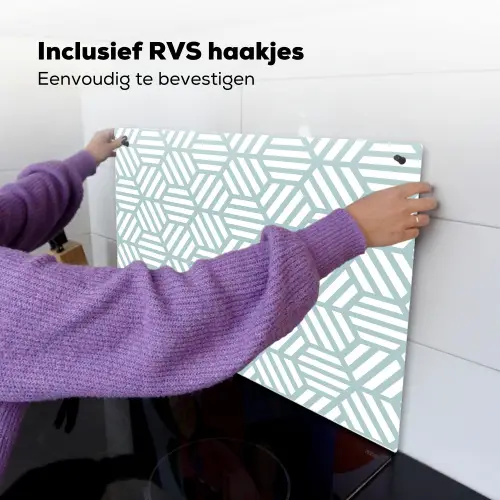 Groen - Geometrie - Patronen - Abstract Inductie beschemer met haakjes klein 777 -ky-ophangen-nl