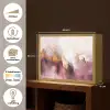 Paars - Abstract - Verf - Goud Light Box met batterij (Wandlamp) middel -USP_websiteoverzichtNL