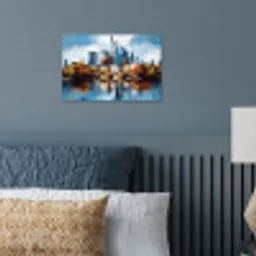 Bomen Frankfurt- Stad - Skyline - Brug poster papier klein -sfeer2