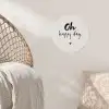 Tekst - Oh happy day - Quotes - Blij Wandcirkel behangsticker klein -sfeer4