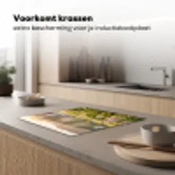 Vlinders - Waterval - Bloemenveld Inductie beschermer vinyl 3mm middel -sfeer1