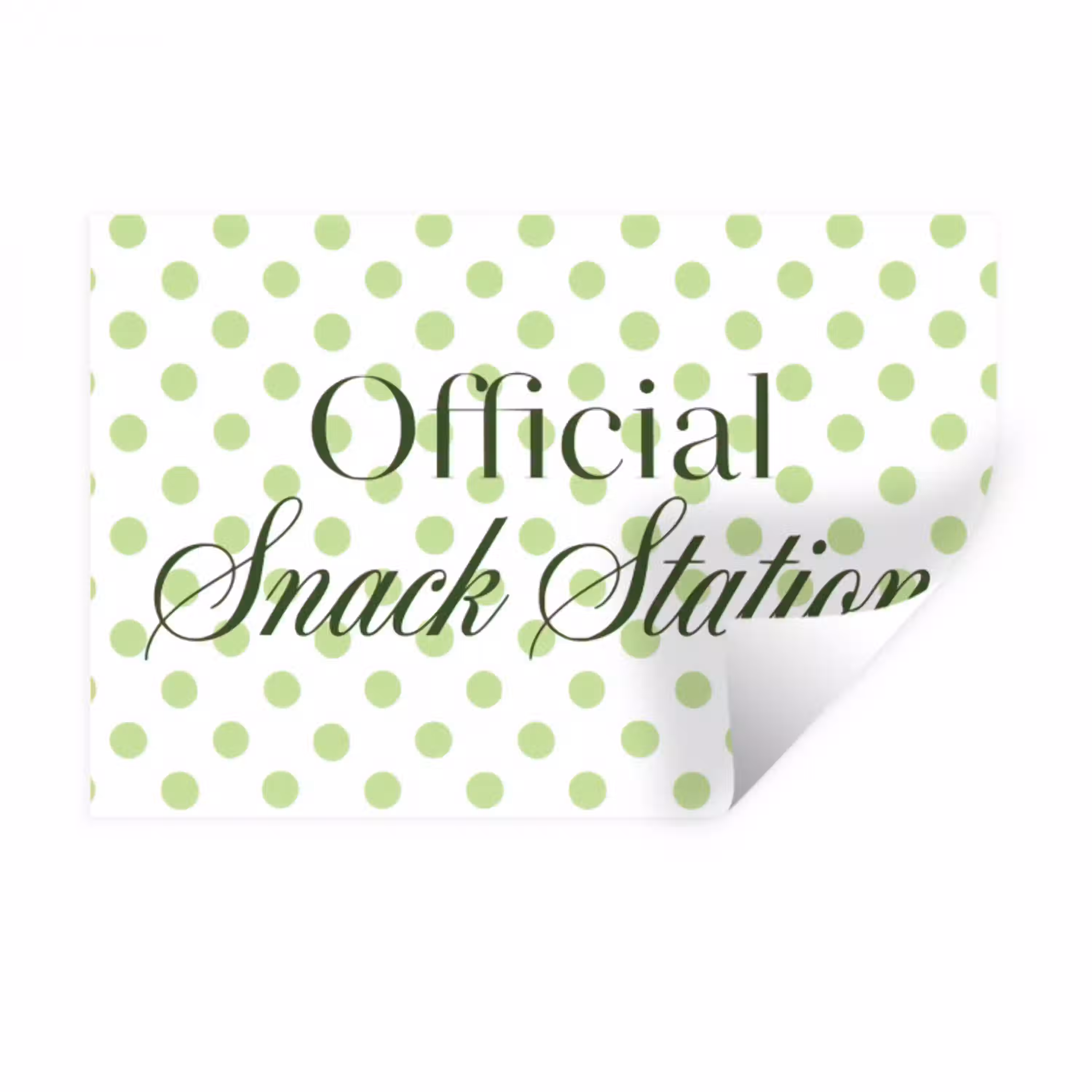 Snack Station - Groen - Stippen Muursticker klein -3d
