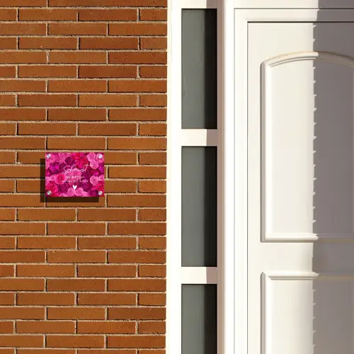 Roze rozen - Sierlijk Naambord Rechthoek middel -sfeer3-rechthoek-S
