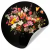 Vaas - Bloemen - Tulpen Wandcirkel behangsticker klein -3d