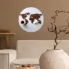 Wereldkaart - Koffiebonen - Suikerklontjes Wandcirkel behangsticker klein -sfeer1