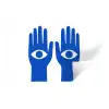 Handen - Twee - Ogen - Blauw Muursticker klein -3d