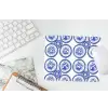 Cirkels - Bloemen - Blauw muismat rubber klein 262 -witbureau