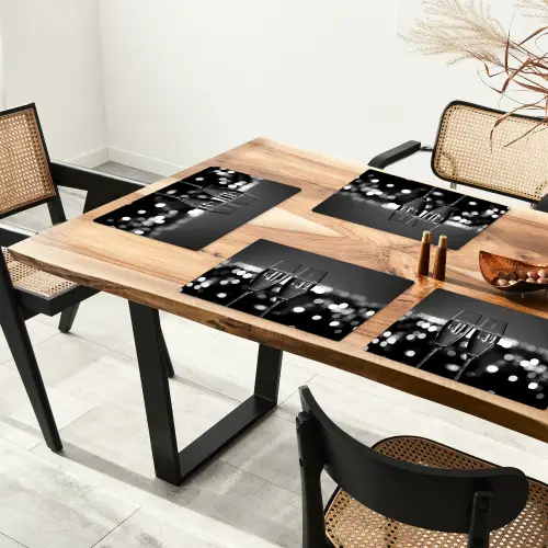 Bubbels - Proosten - Champagneglazen - Stadslichten Placemat vinyl groot -zzsfeer4_Kitchenyeah-website