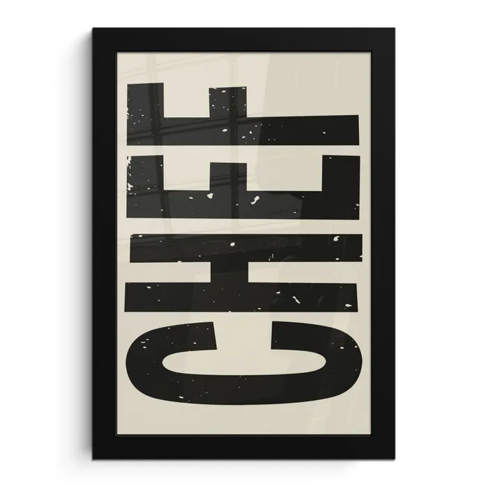 Vintage - Chef - Japandi - Zwart fotolijst zwart zonder passe partout klein -3d