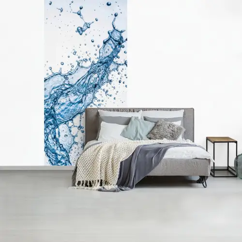 Spash - Water - Blauw fotobehang vinyl groot -slaapkamer