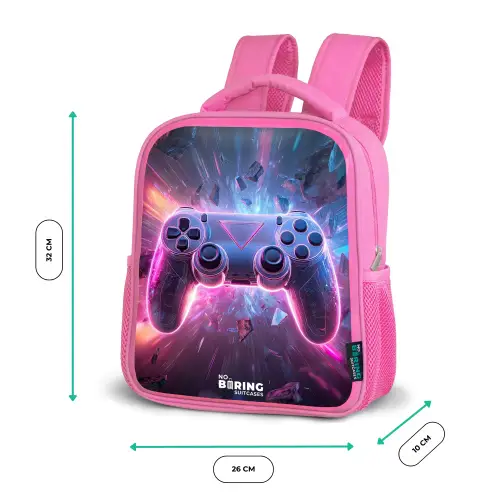 Game - Controller - Neon Kinderrugzak - Roze middel -productfoto_formaten
